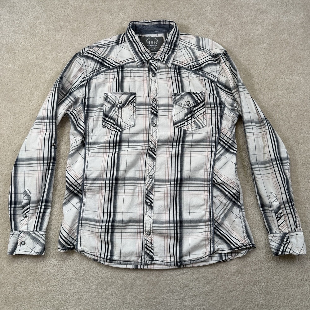 BKE Buckle Snap Athletic Fit Shirt Mens XL Long Sleeve Pearl Snap Western - Picture 2 of 9